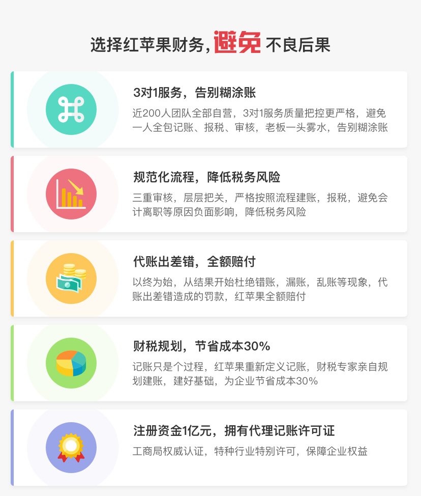 代理记账为什么选择红苹果财务